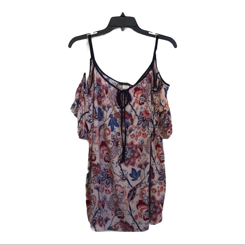 Naif over the cold shoulder paisley floral blouse